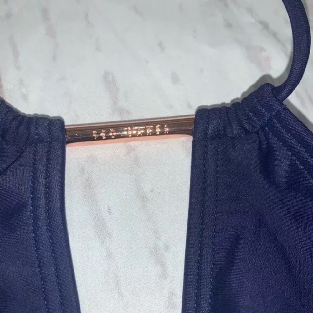 Ted Baker London Pikaa Halter One Piece Swim in Navy Blue 6 - Picture 4 of 6